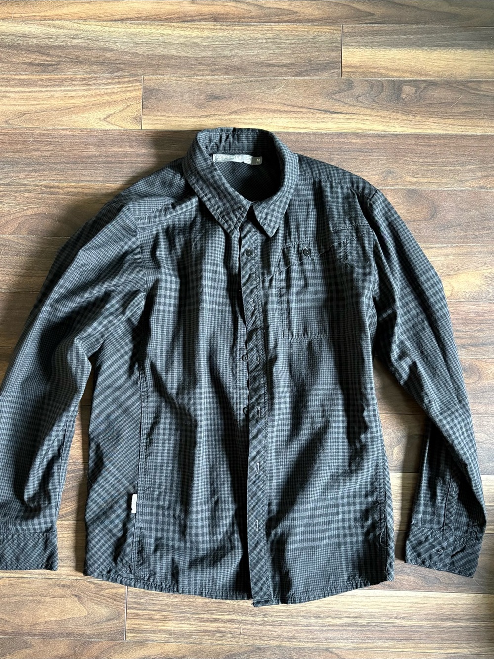 Icebreaker Charcoal Plaid Performance Button Shirt